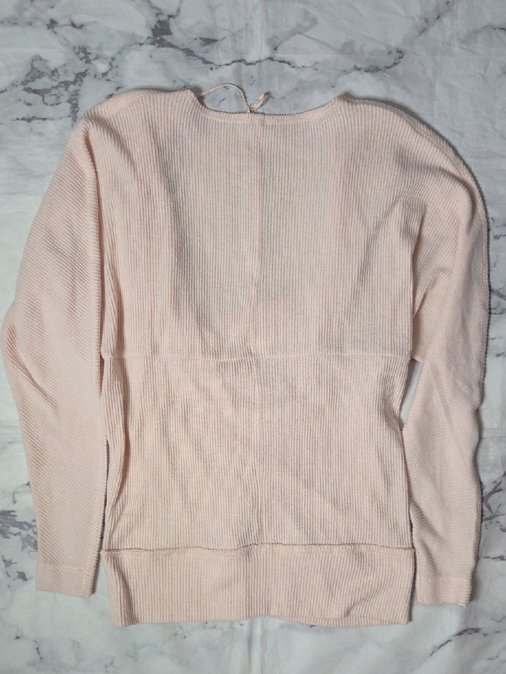 Free People Cozy With You Ribbed Wrap Pullover Sweater In Champagne Toast - Picture 7 of 7